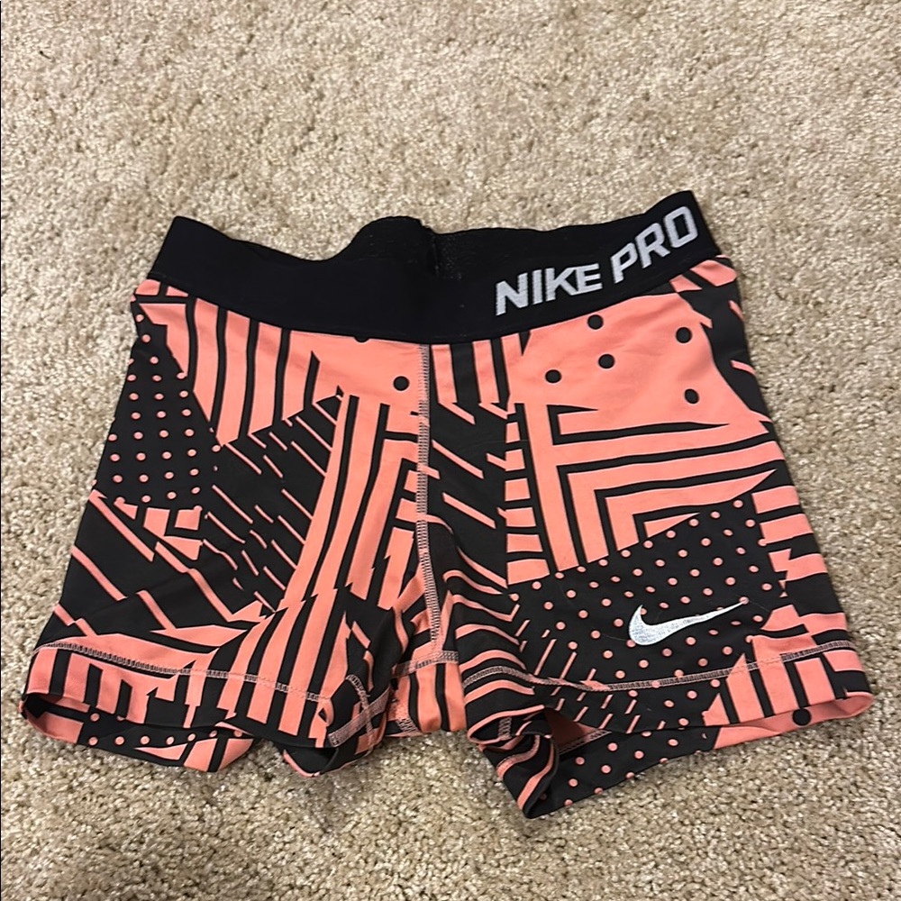 Nike Pro Women's Athletic Shorts - Black and Pink